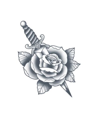 Tattooed Now! - Rose and Dagger