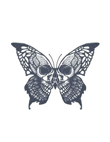 Tattooed Now! - Skull Butterfly