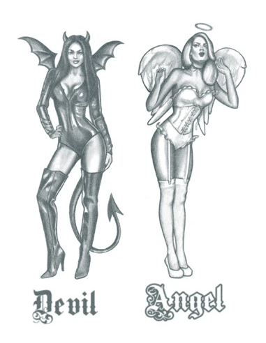 Tattooed Now! - Angel and Devil Pin-up Girls