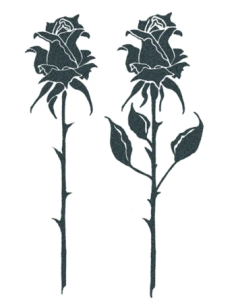 Tattooed Now! - Two Rose Silhouettes Tattoo