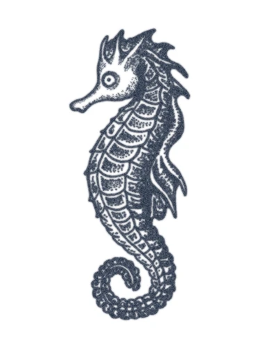 Tattooed Now! Dotwork Seahorse Tattoo