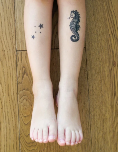 Tattooed Now! Dotwork Seahorse Tattoo 2