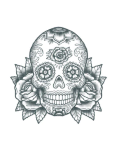 Tattooed Now! Sugar Skull With Roses