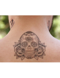 Tattooed Now! Sugar Skull With Roses 2