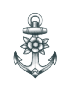 Tattooed Now! Vintage Anchor with Flower Tattoo