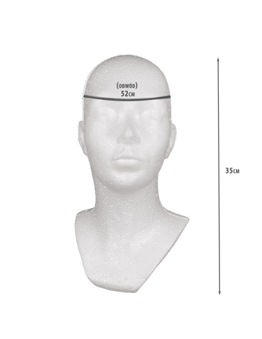 Styrofoam Head with Neck 52cm